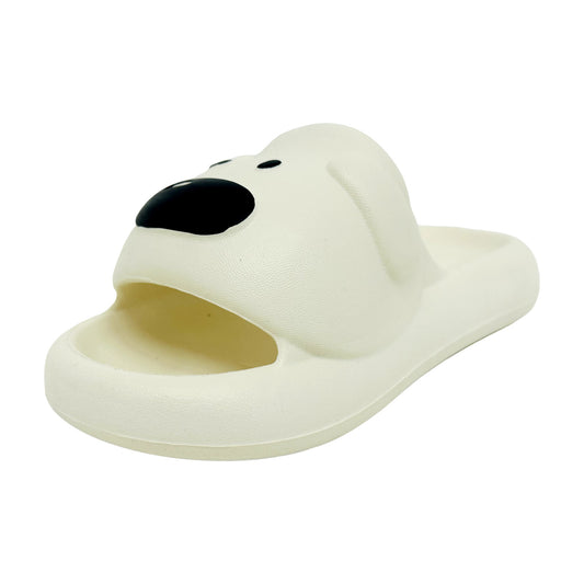 Moda verão Chinelo Infantil de Cachorrinho – Macio, Fofo e Super Confortável para Crianças menina e menino bege