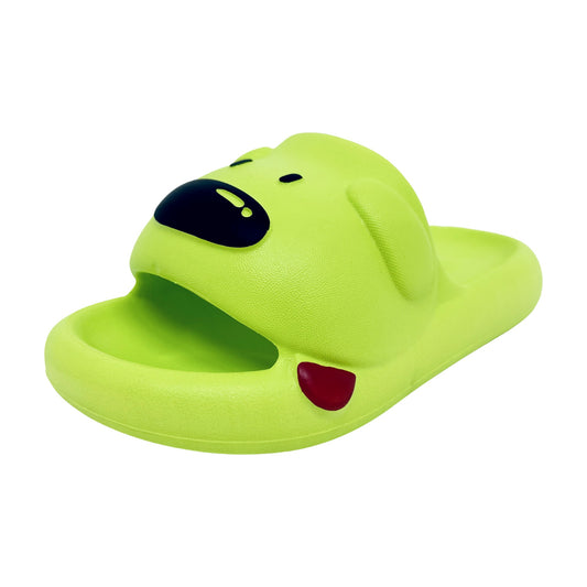 Moda verão Chinelo Infantil de Cachorrinho – Macio, Fofo e Super Confortável para Crianças menina e menino verde