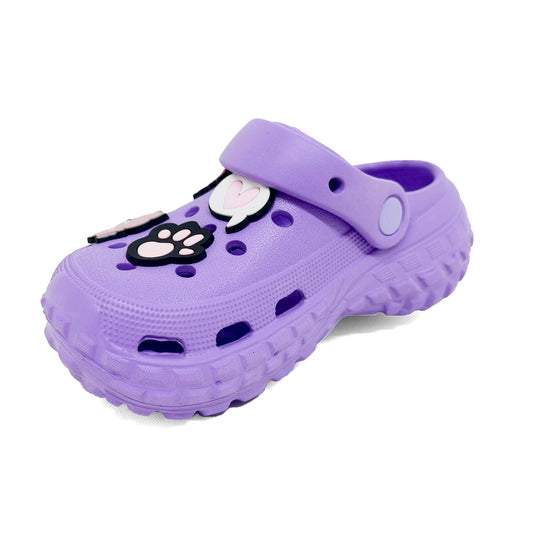 Verão Sandálias Praianas Infantis Coloridos com Pingentes Divertidos – Leves, Confortáveis e Antiderrapantes Moda toe envoltório flip-flop para Crianças sapatos de praia ao ar livre chinelos de casa meninas e meninos roxo