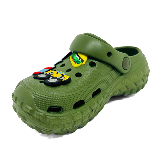 Verão Sandálias Praianas Infantis Coloridos com Pingentes Divertidos – Leves, Confortáveis e Antiderrapantes Moda toe envoltório flip-flop para Crianças sapatos de praia ao ar livre chinelos de casa meninas e meninos verde