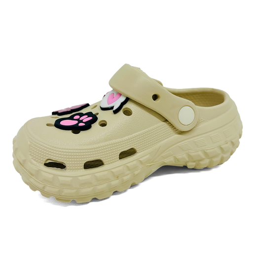 Verão Sandálias Praianas Infantis Coloridos com Pingentes Divertidos – Leves, Confortáveis e Antiderrapantes Moda toe envoltório flip-flop para Crianças sapatos de praia ao ar livre chinelos de casa meninas e meninos bege