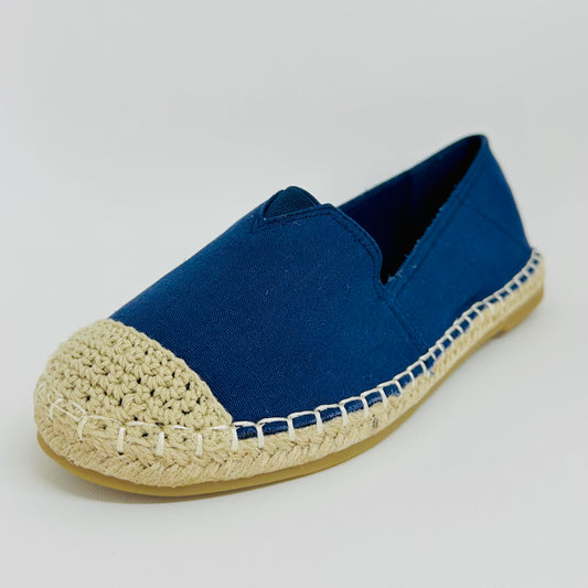 Alpargatas Femininas em Lona – Leves, Confortáveis e Estilosas – Azul Escuro de Várias Cores com Linho Tecido de Palha Para verão