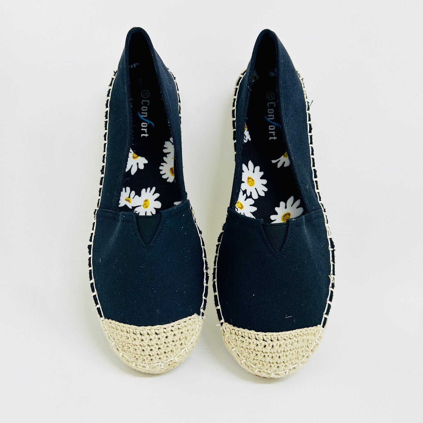 Alpargatas Femininas em Lona – Leves, Confortáveis e Estilosas – Preto de Várias Cores com Linho Tecido de Palha Para verão