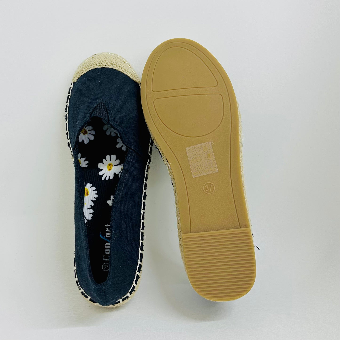 Alpargatas Femininas em Lona – Leves, Confortáveis e Estilosas – Preto de Várias Cores com Linho Tecido de Palha Para verão