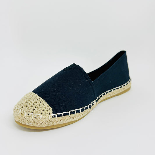 Alpargatas Femininas em Lona – Leves, Confortáveis e Estilosas – Preto de Várias Cores com Linho Tecido de Palha Para verão